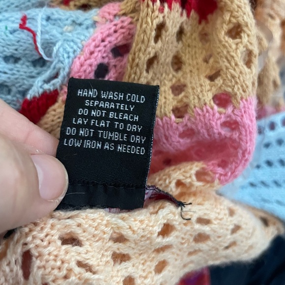 Sunset Beach Bohemian Crochet Knit Dress striped maxi by trendy threads Sz S - Picture 11 of 11